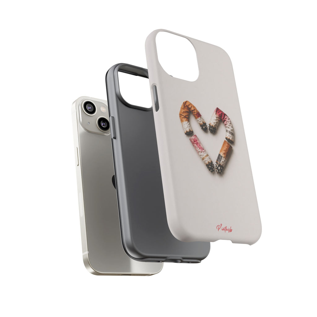 Cigarette Butts Heart Tough Case