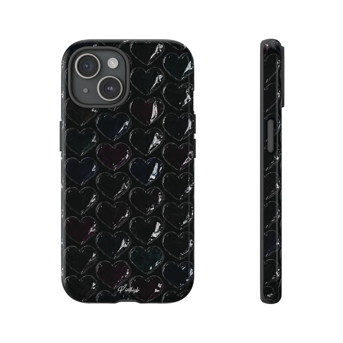 Black Pop Hearts Tough Case
