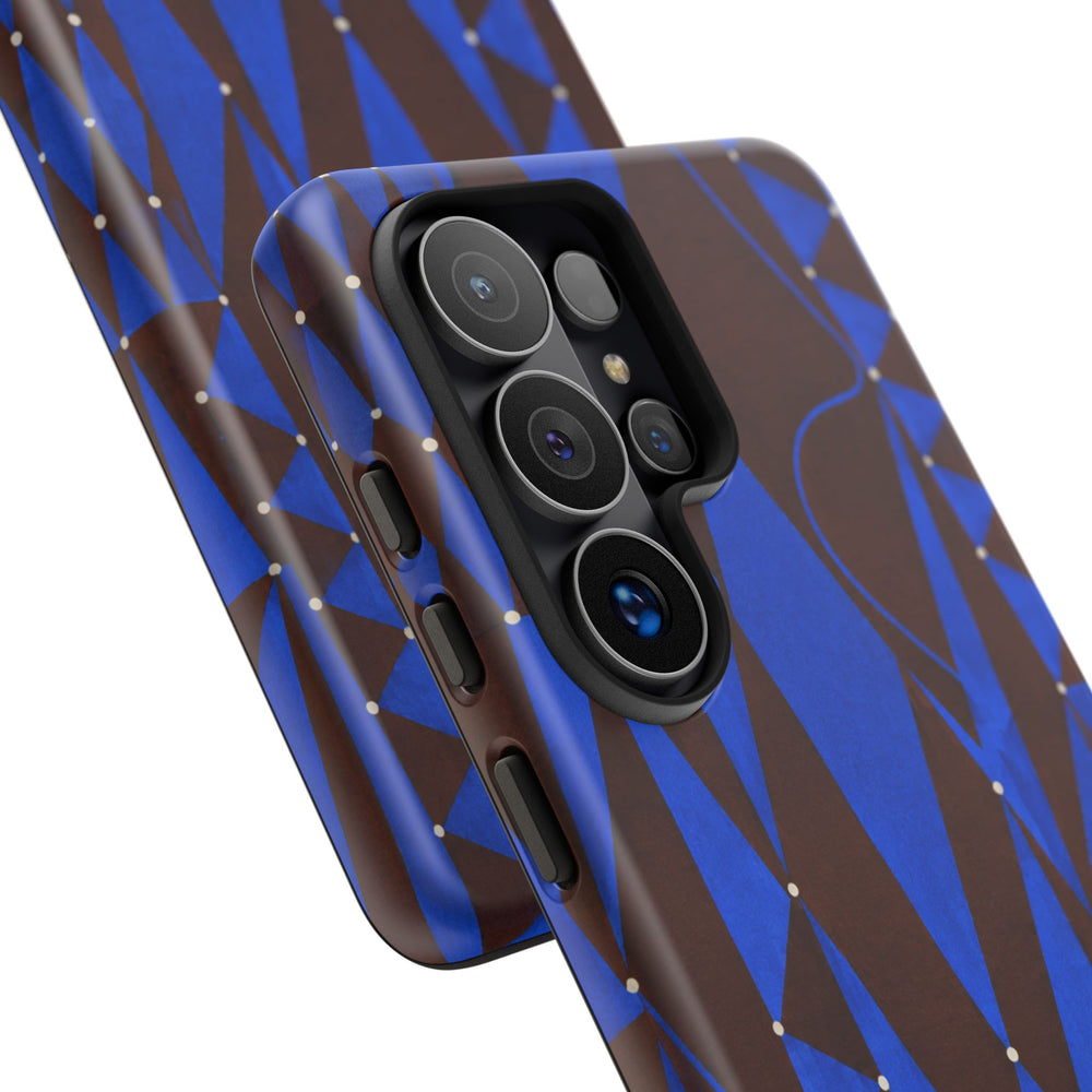 Geometric Blue Diamond Tough Phone Case