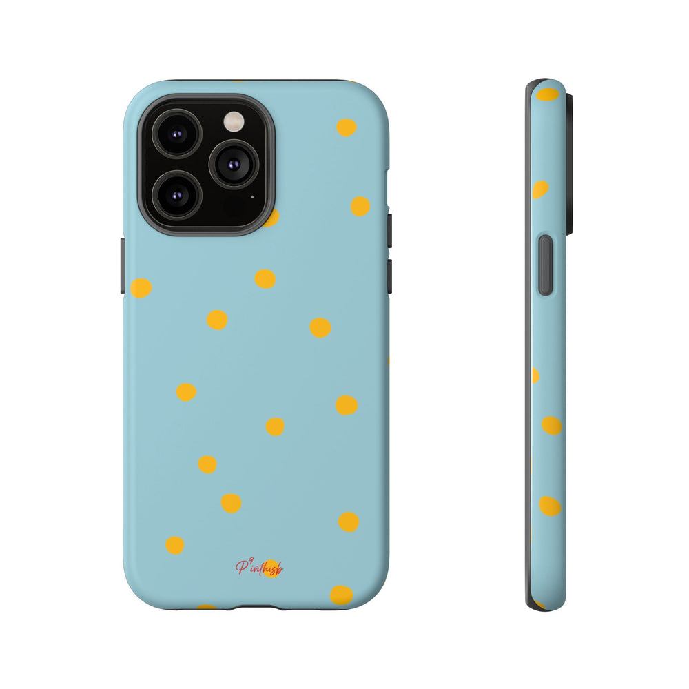 Blue & Yellow Polka Dot Tough Phone Case