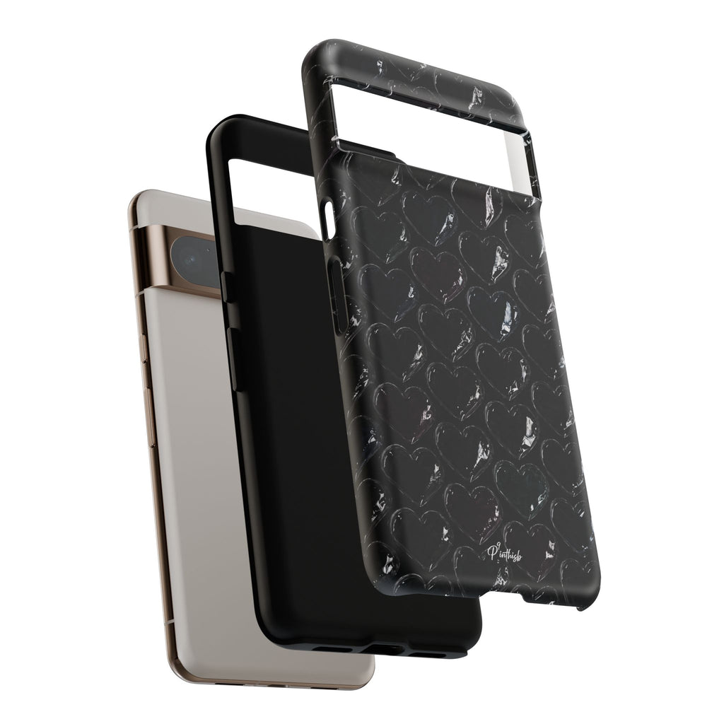 Black Pop Hearts Tough Case