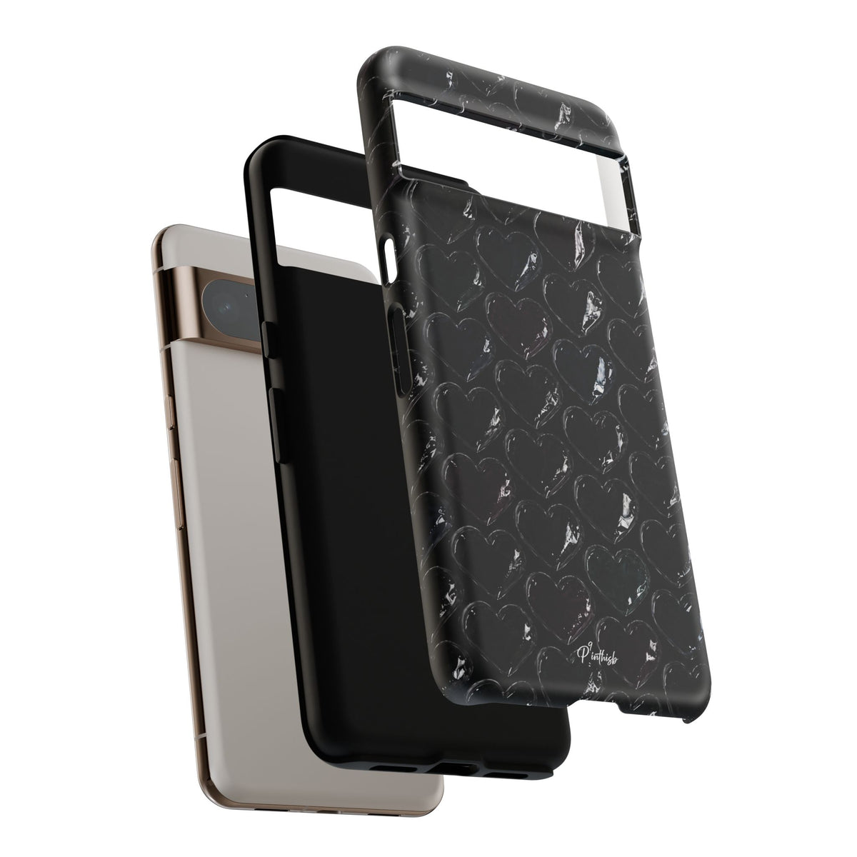 Black Pop Hearts Tough Case