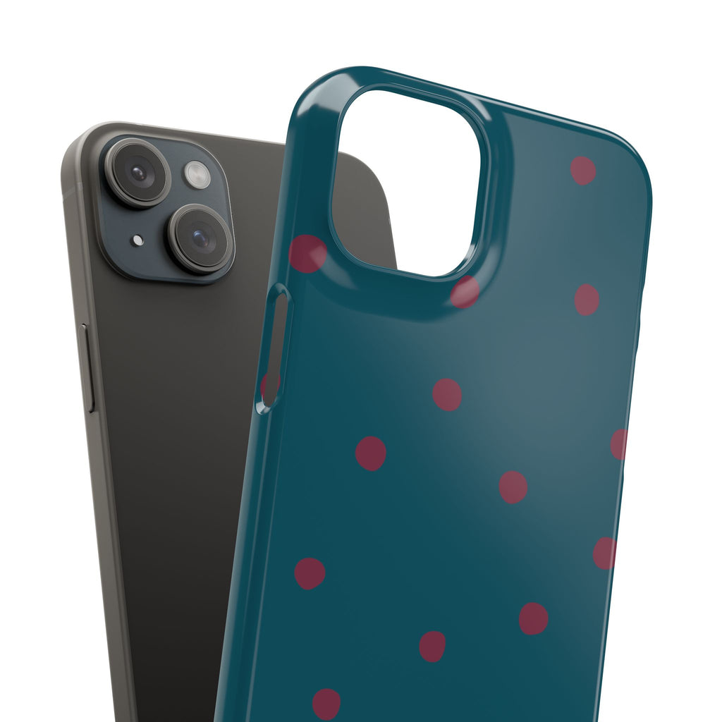 Teal & Burgundy Polka Dot Snap Phone Case
