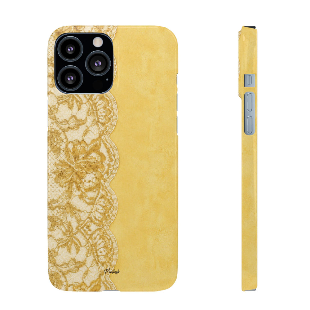 Yellow Vintage Lace Snap Case