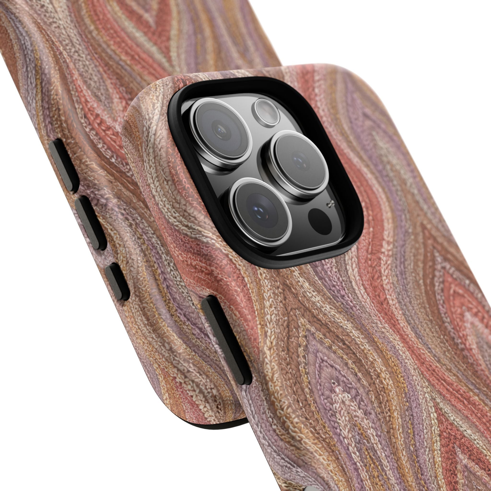 Wavy Peach & Mauve Tough Case