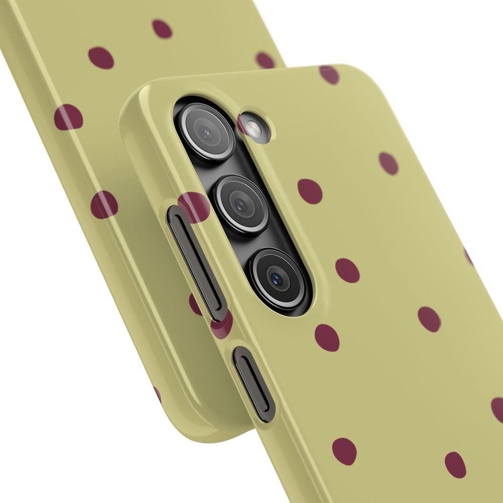 Yellow & Burgundy Polka Dot Snap Phone Case