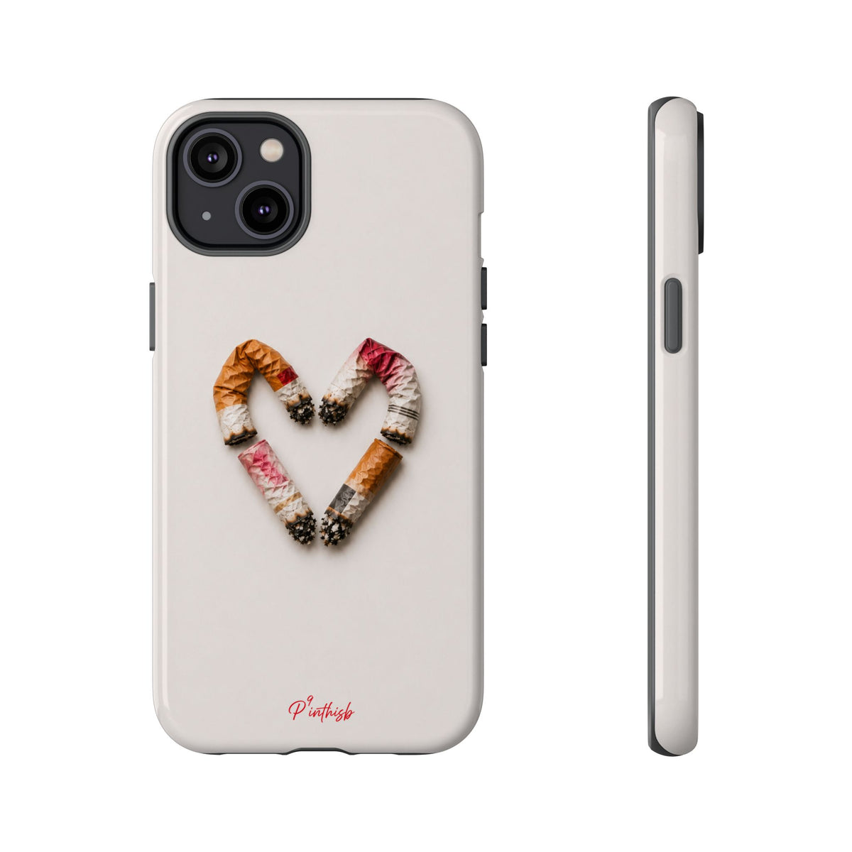 Cigarette Butts Heart Tough Case