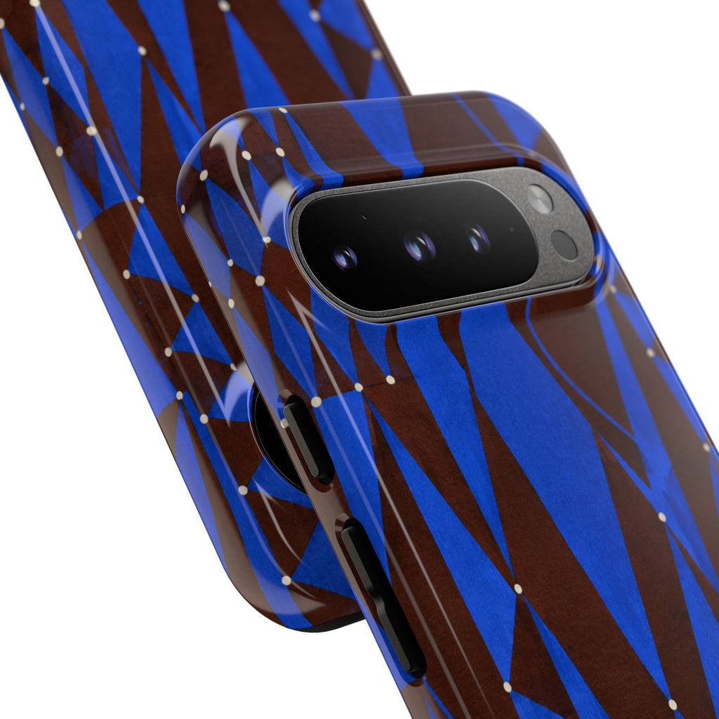 Geometric Blue Diamond Tough Phone Case