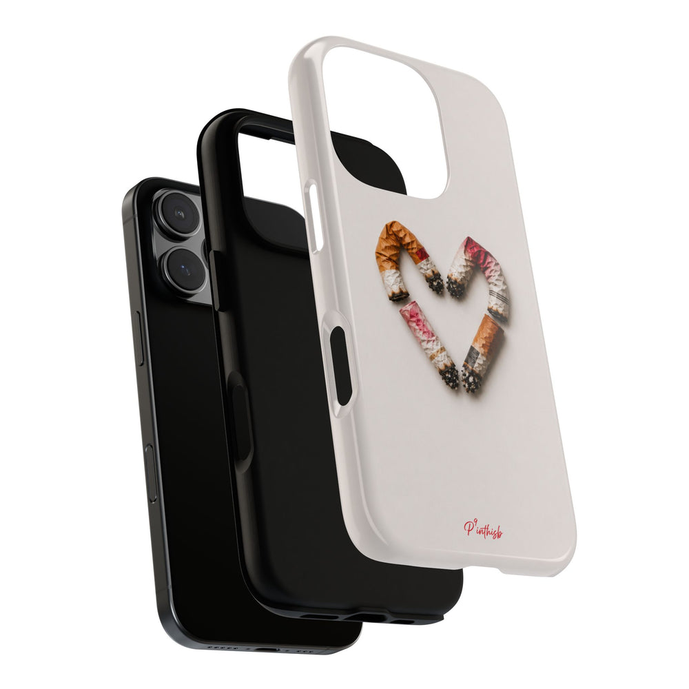 Cigarette Butts Heart Tough Case