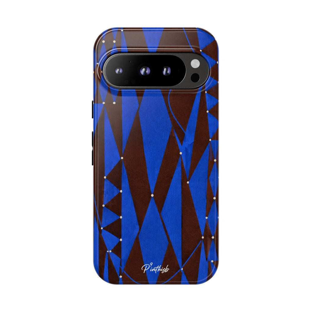 Geometric Blue Diamond Tough Phone Case