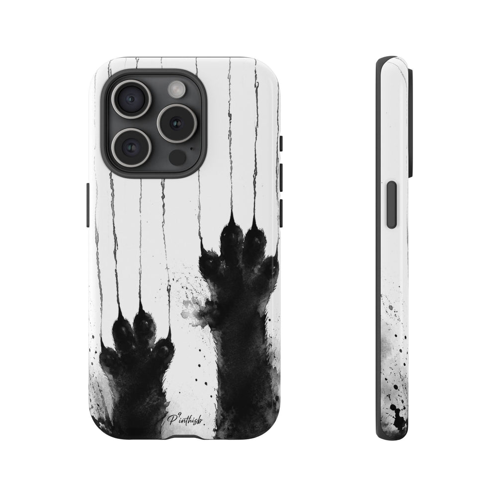 Black Ink Paw Print Tough Case
