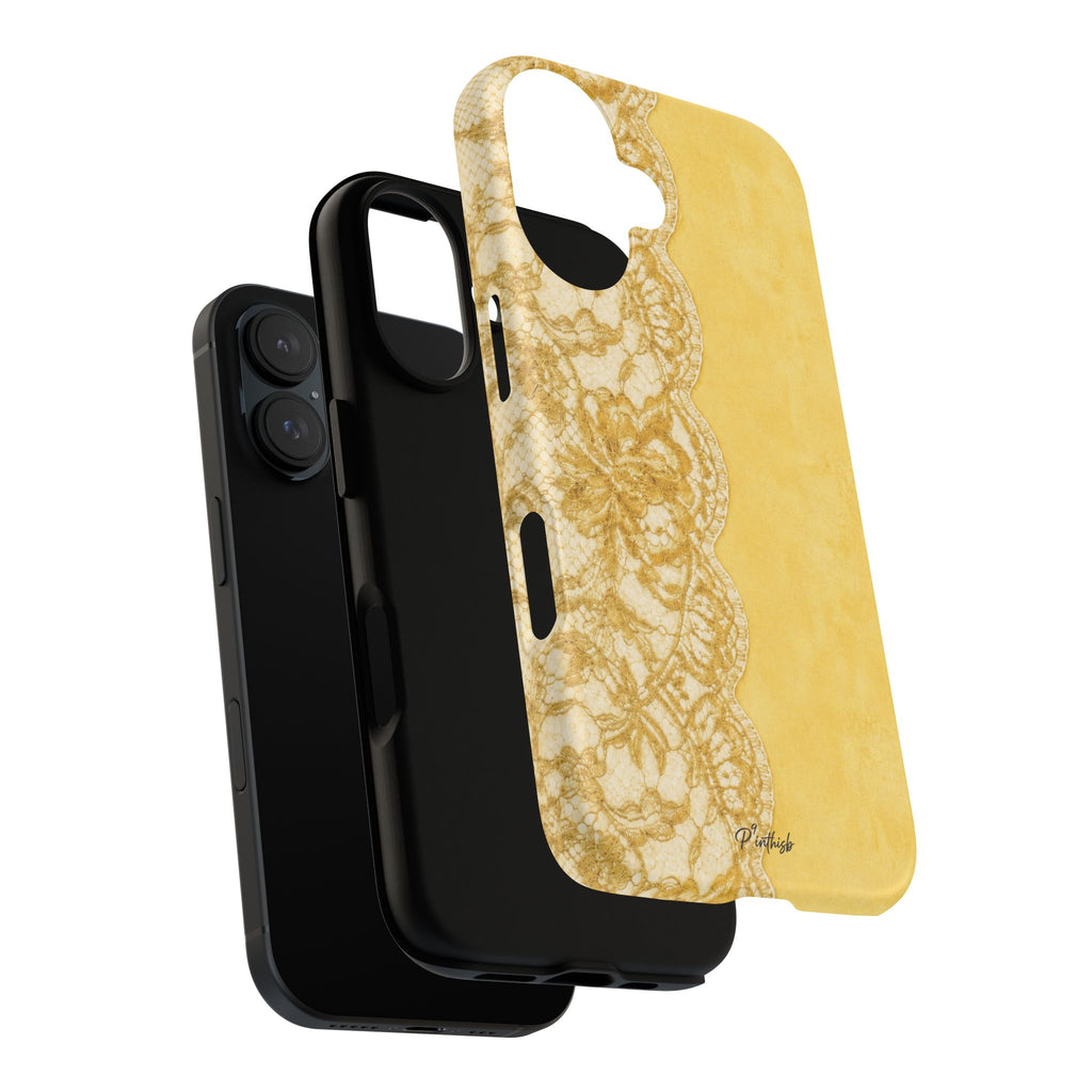 Yellow Vintage Lace Tough Case