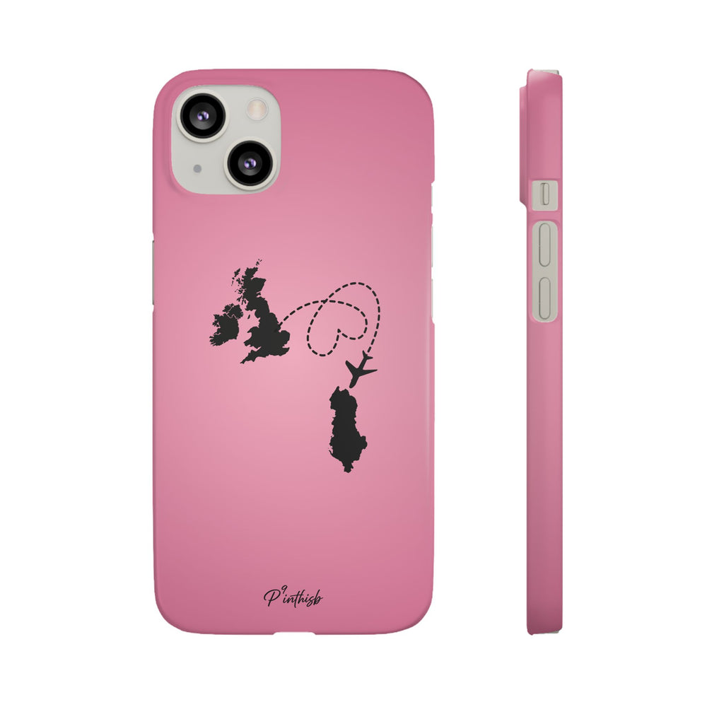 UK to Albania Pink Snap Phone Case