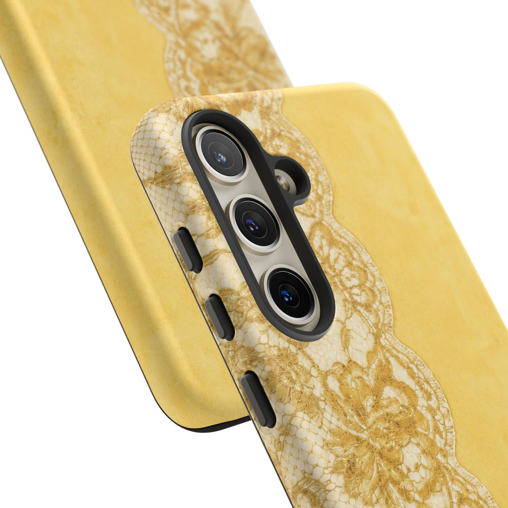 Yellow Vintage Lace Tough Case