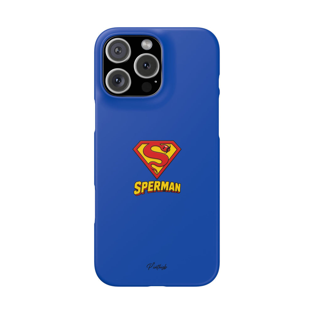 "SPERMAN" Parody Logo Snap Phone Case