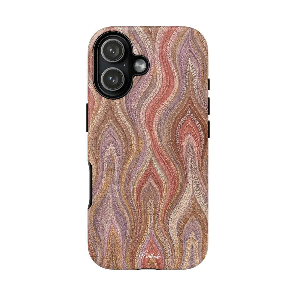Wavy Peach & Mauve Tough Case