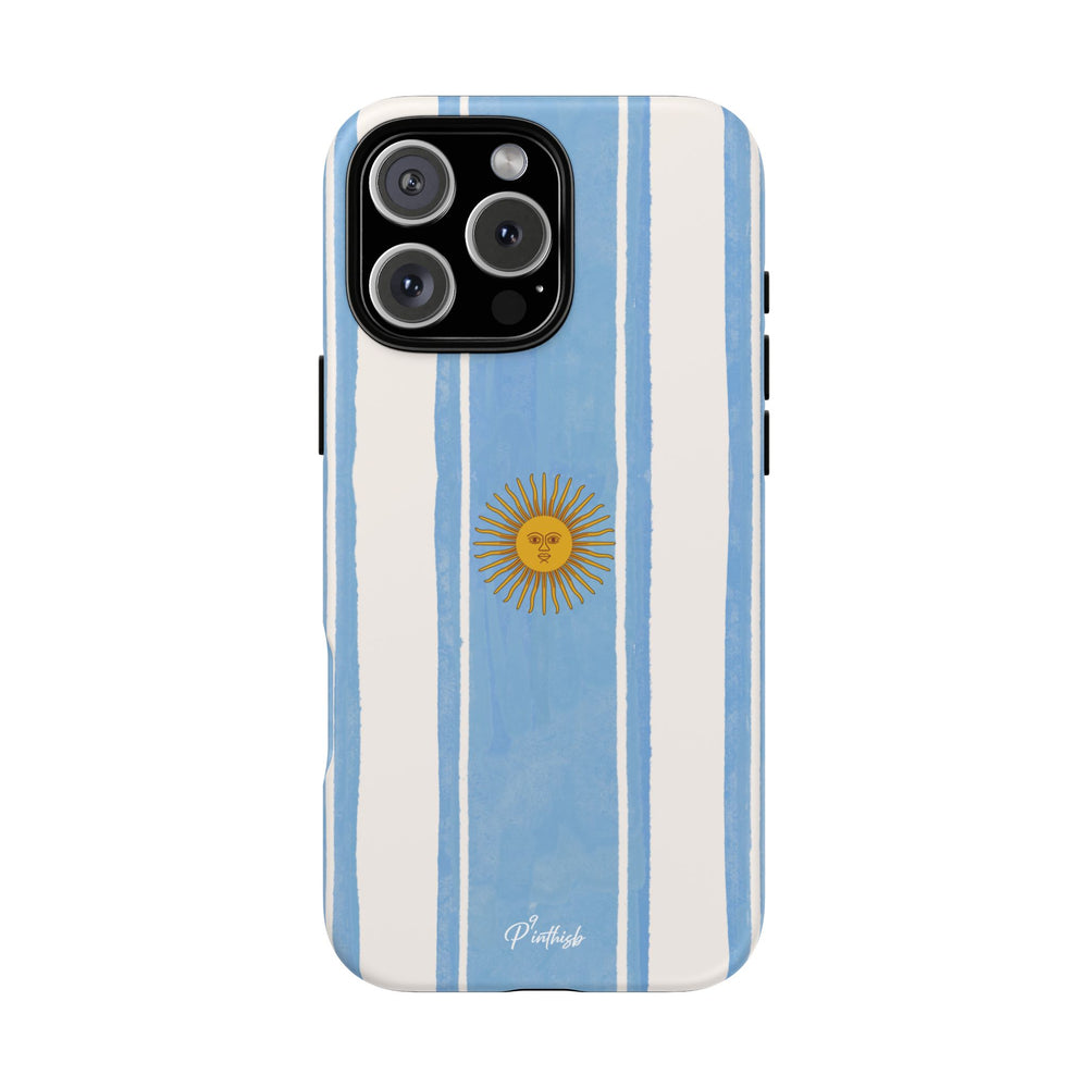 Argentina Flag Tough Phone Case – Blue White Striped Sun Protector