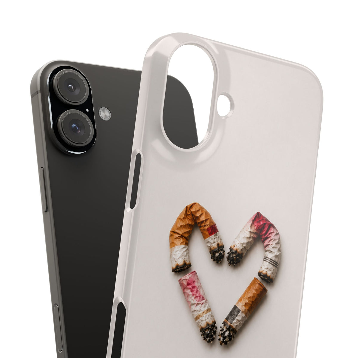 Cigarette Butts Heart Snap Case