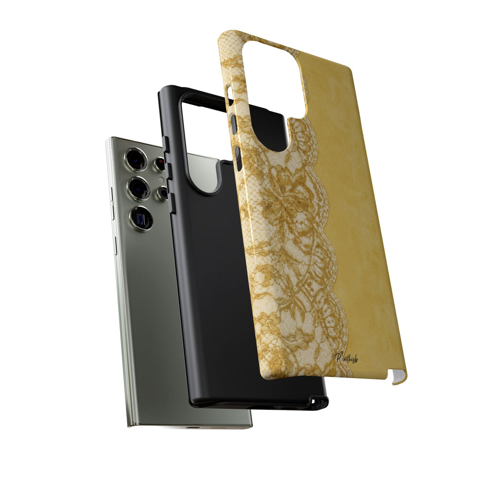 Yellow Vintage Lace Tough Case