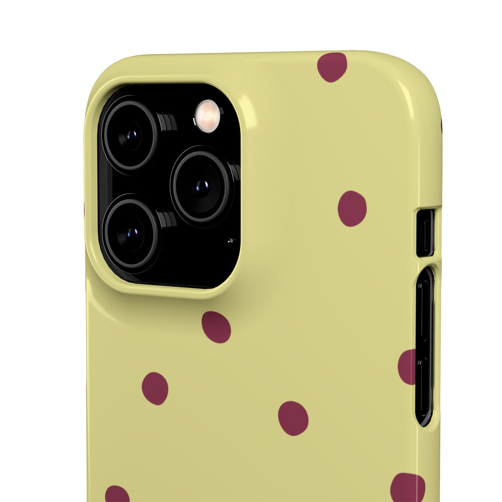 Yellow & Burgundy Polka Dot Snap Phone Case