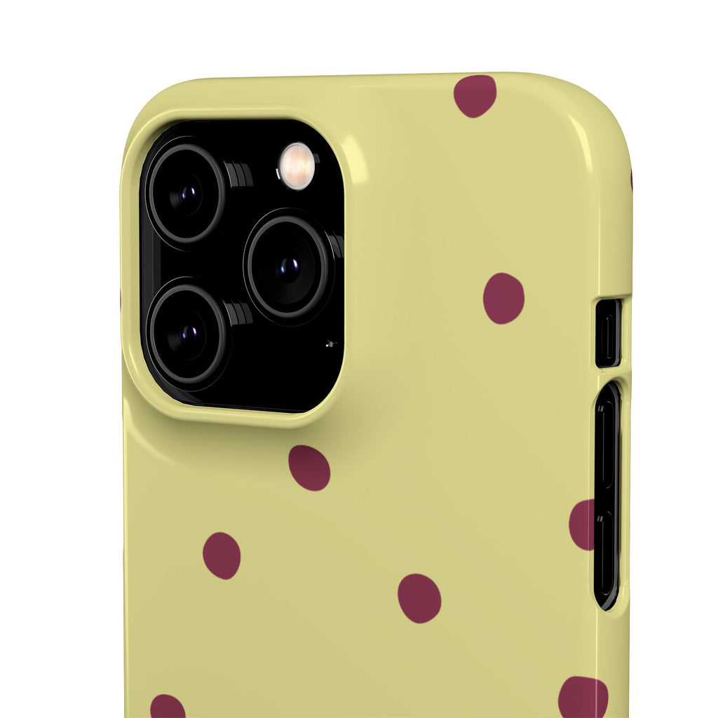 Yellow & Burgundy Polka Dot Snap Phone Case