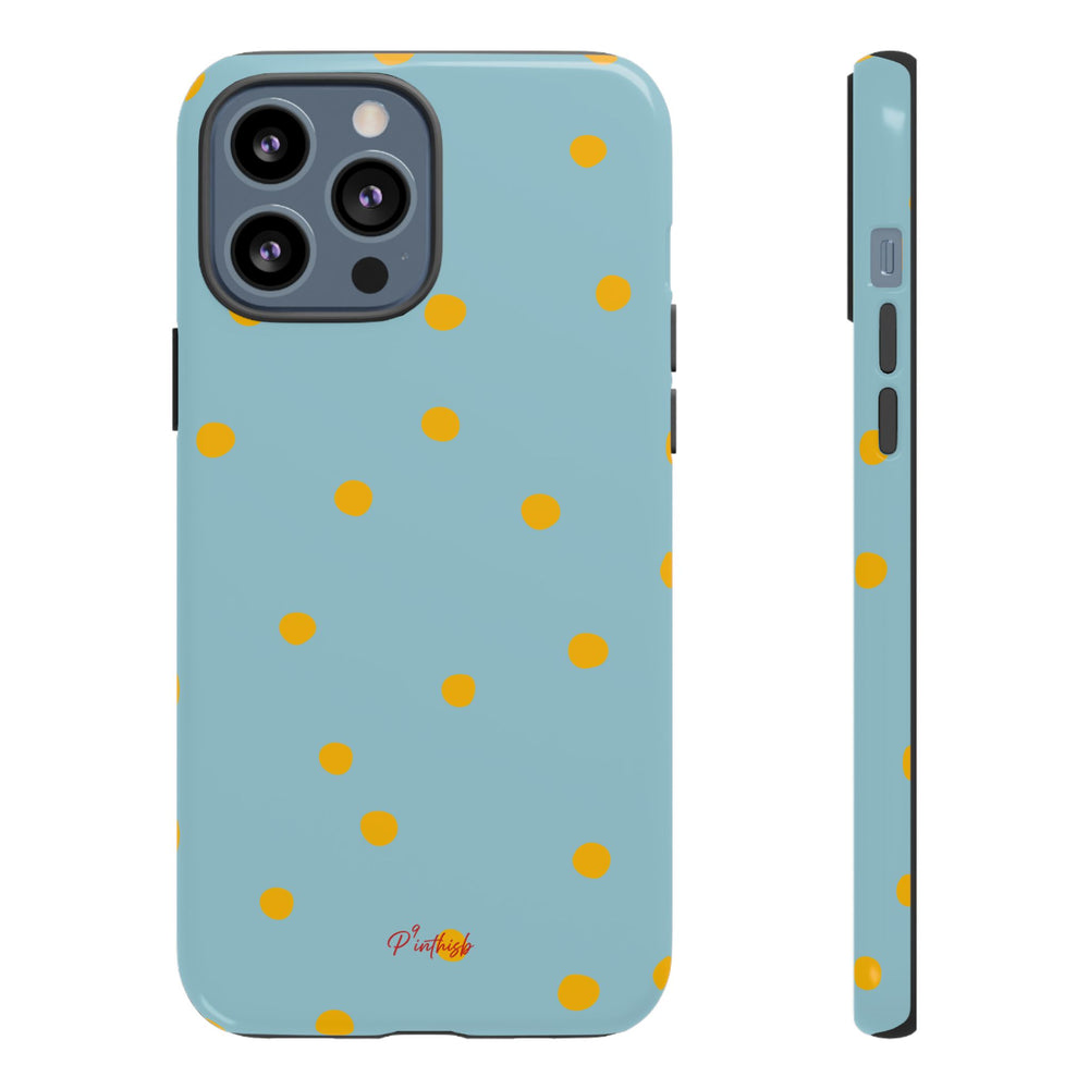 Blue & Yellow Polka Dot Tough Phone Case