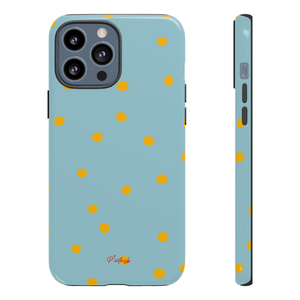Blue & Yellow Polka Dot Tough Phone Case