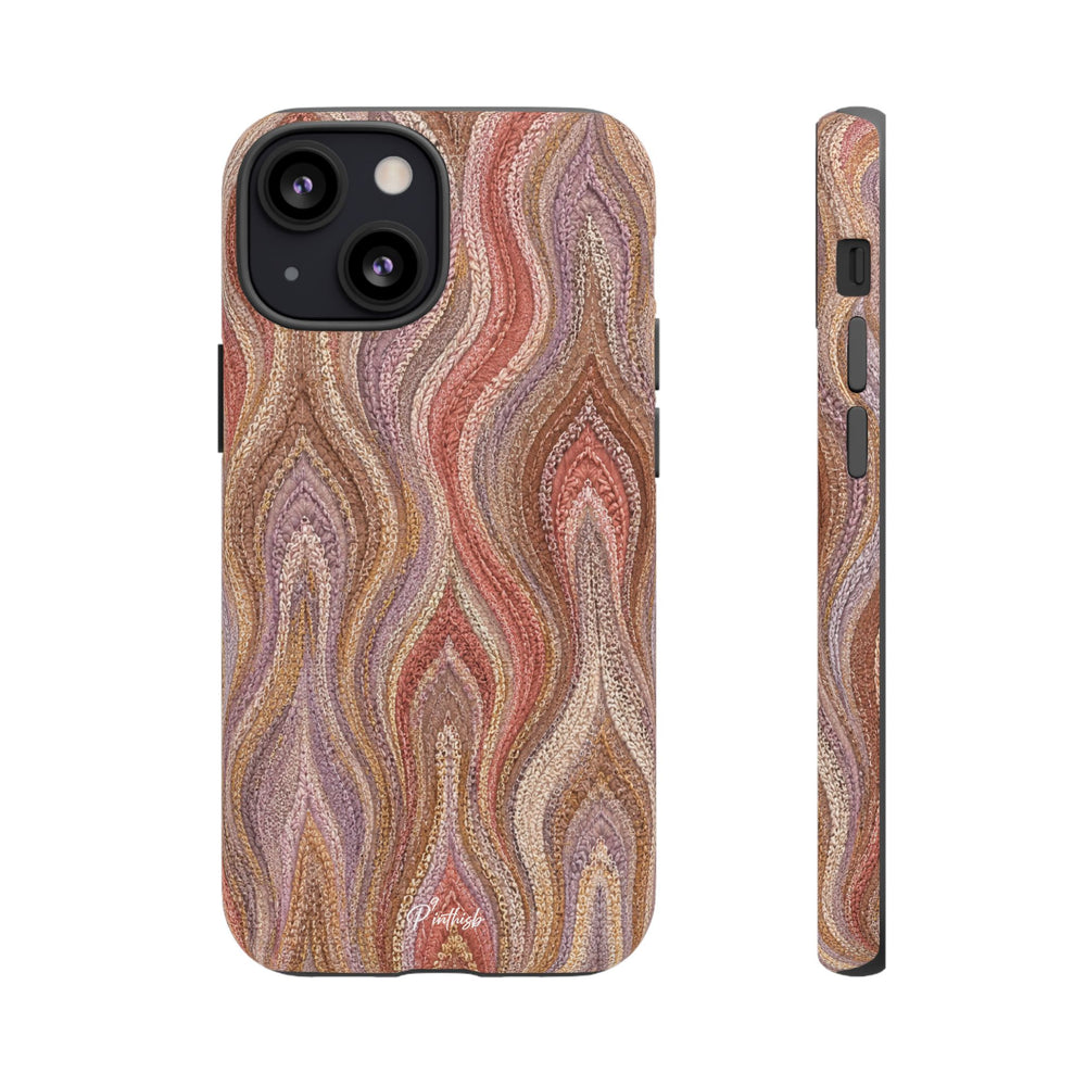 Wavy Peach & Mauve Tough Case