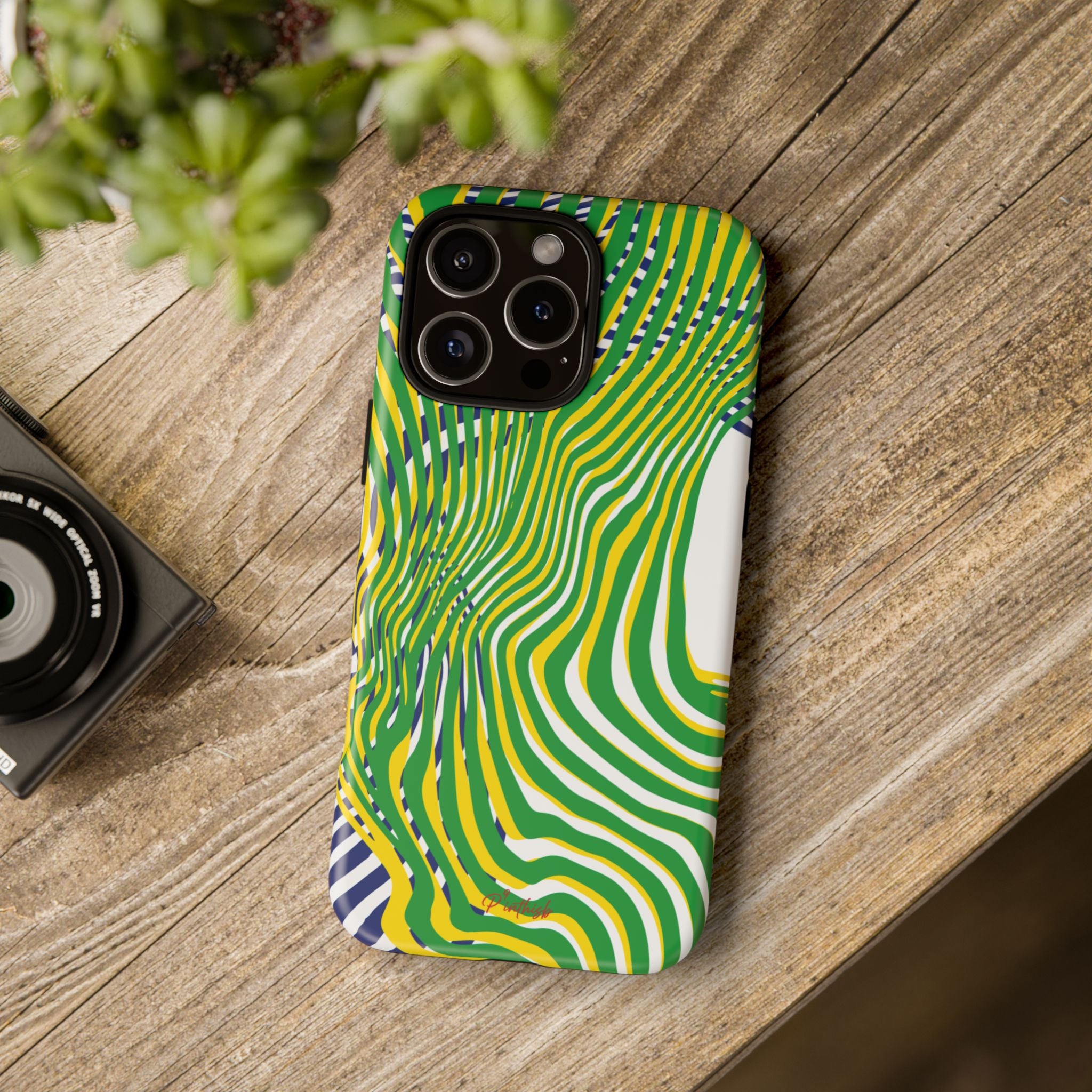 Abstract Green Wave Phone Case