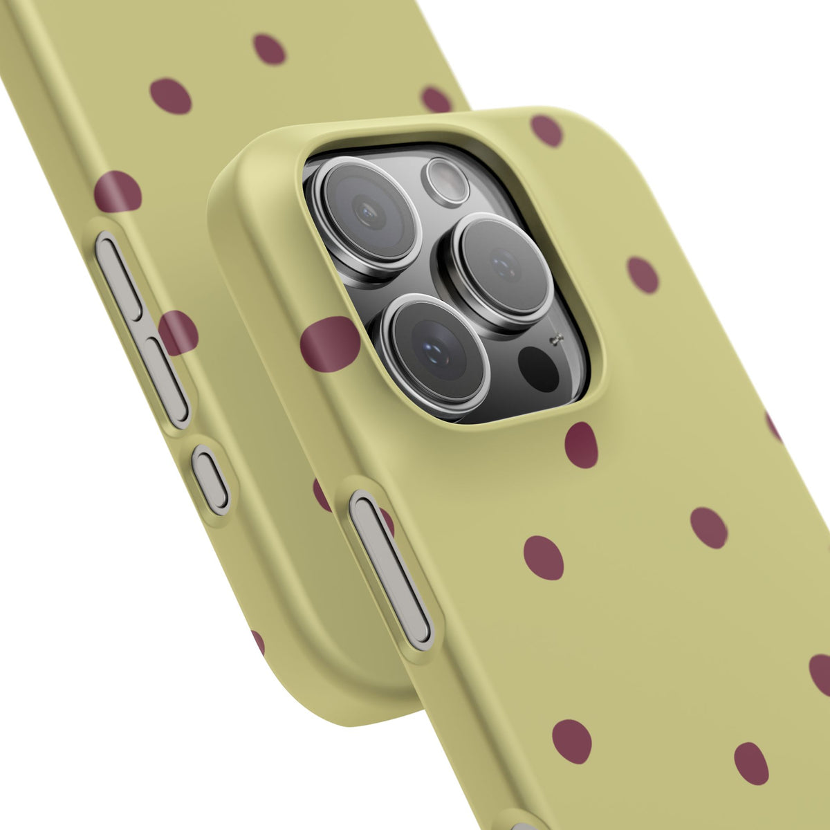 Yellow & Burgundy Polka Dot Snap Phone Case