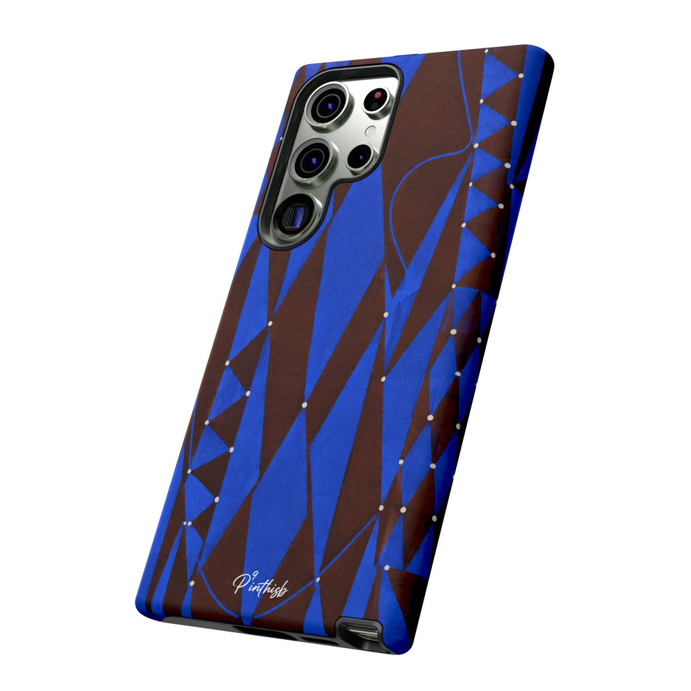 Geometric Blue Diamond Tough Phone Case