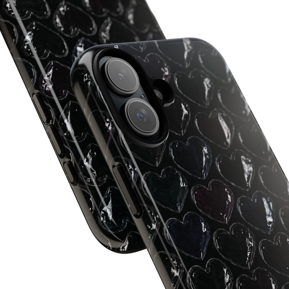 Black Pop Hearts Tough Case
