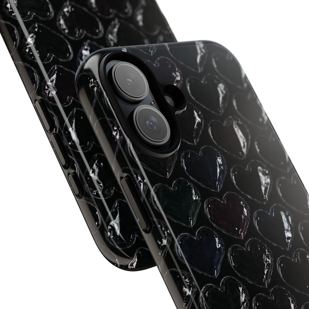 Black Pop Hearts Tough Case