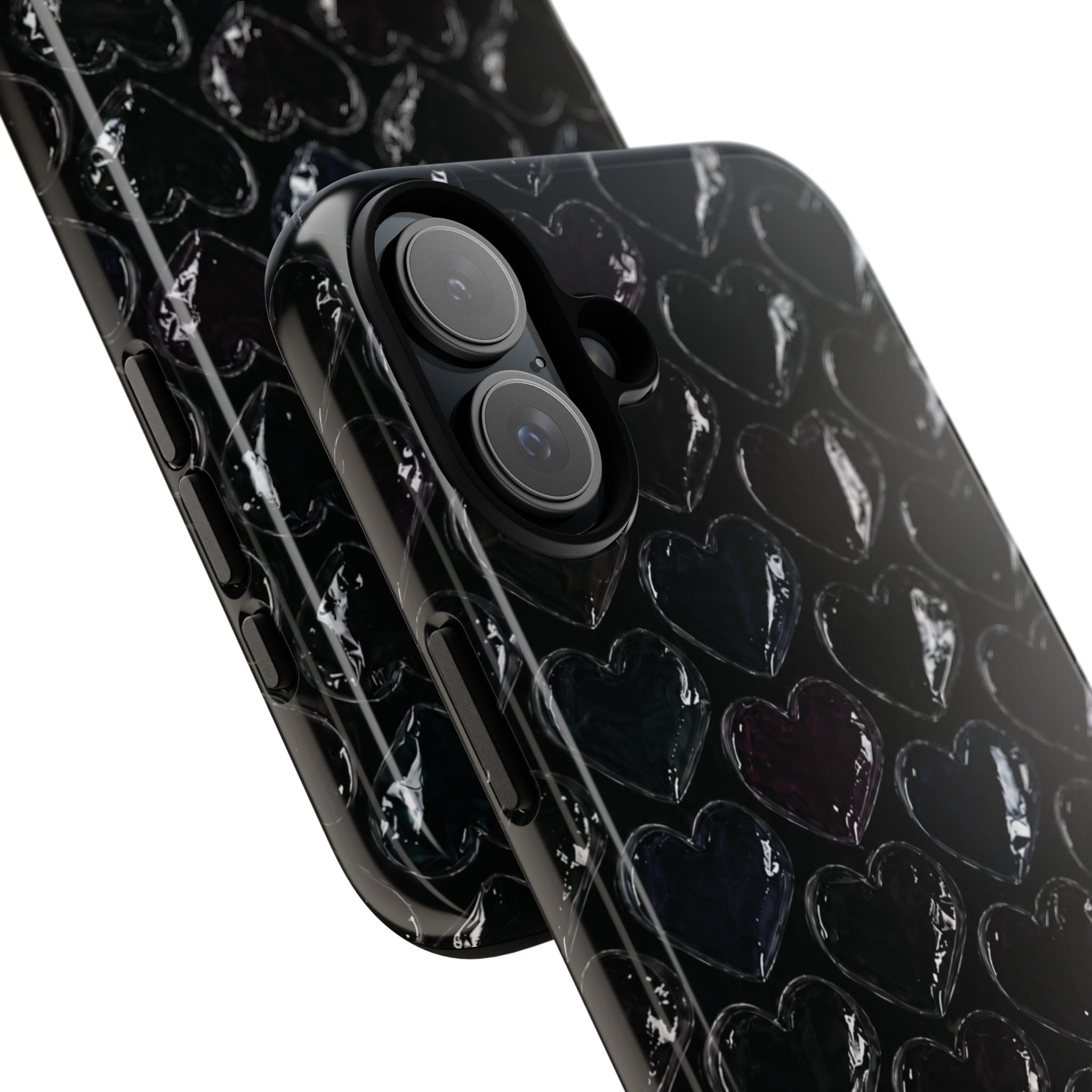 Black Pop Hearts Tough Case