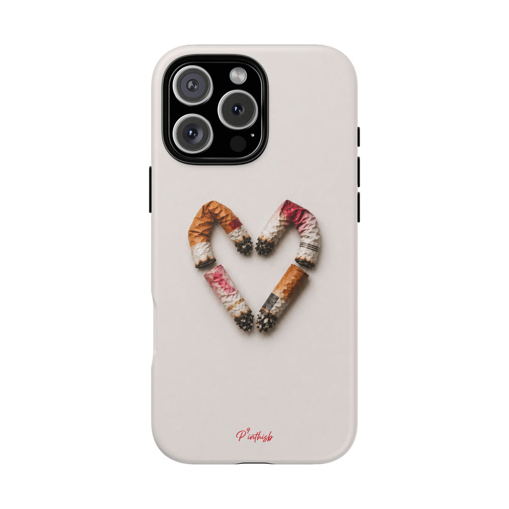 Cigarette Butts Heart Tough Case