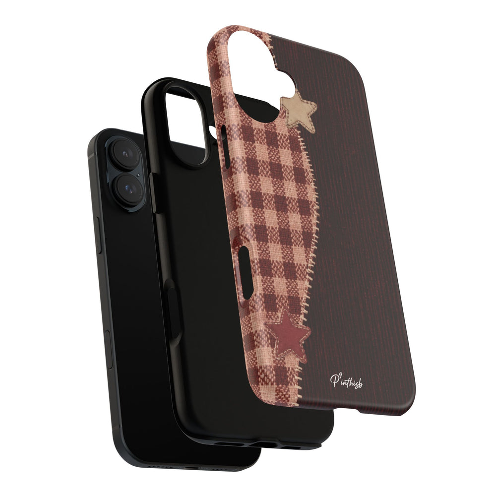 Rustic Plaid Stars Phone Case
