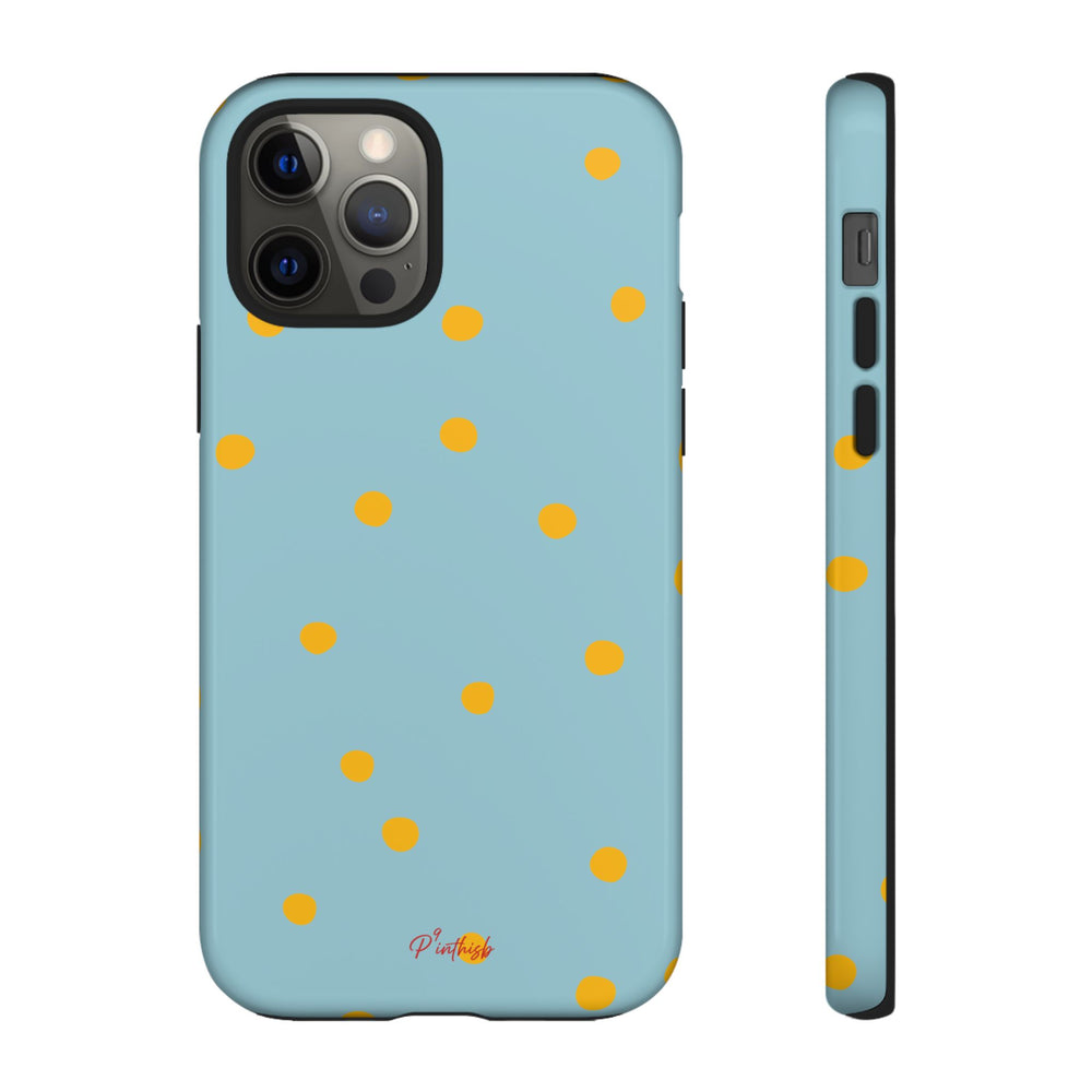 Blue & Yellow Polka Dot Tough Phone Case