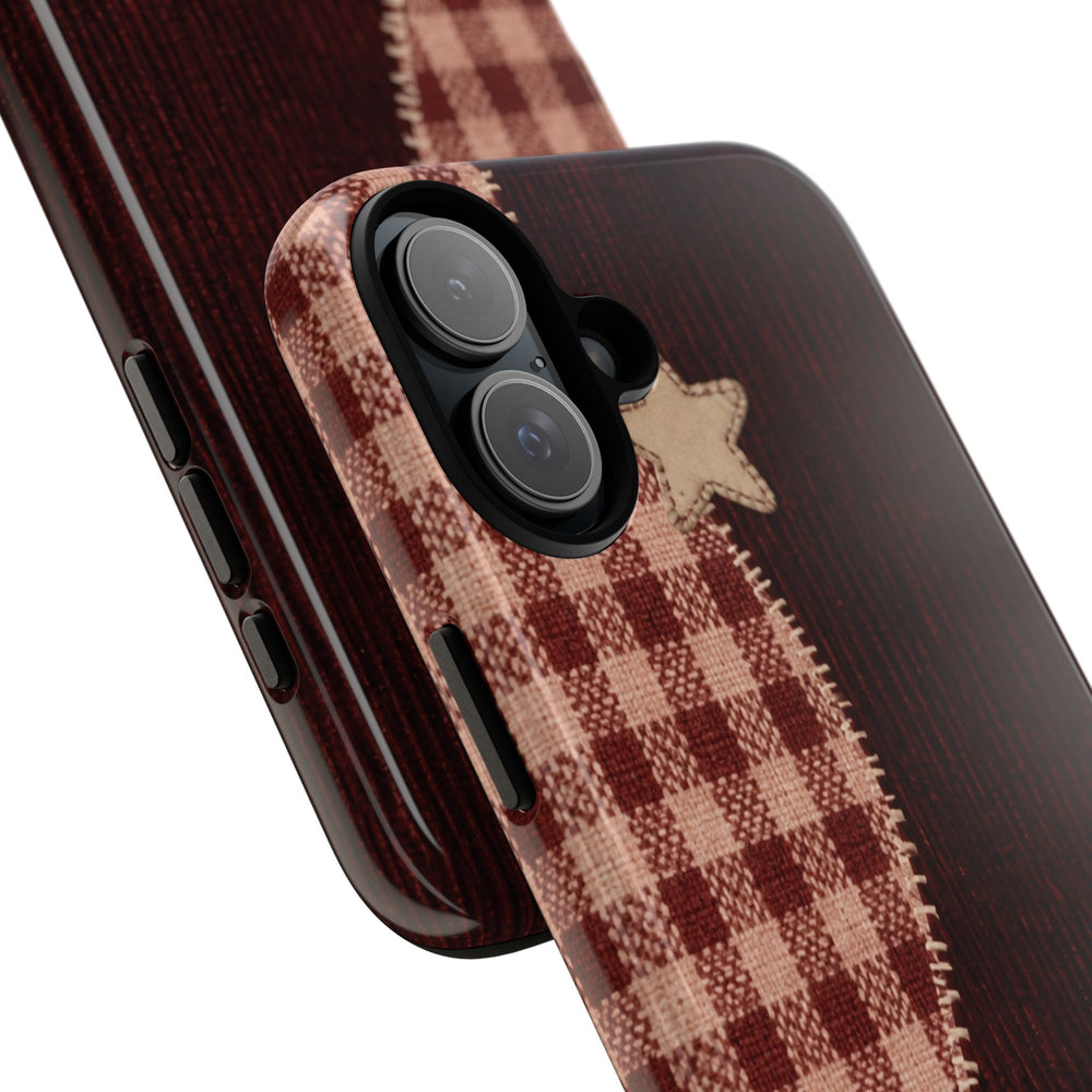 Rustic Plaid Stars Phone Case