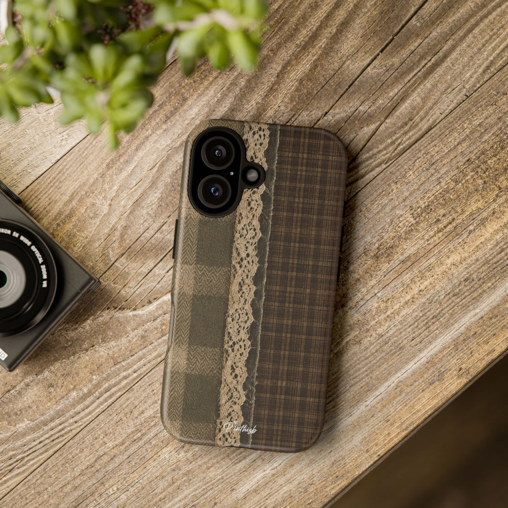 Plaid Lace Tough Phone Case