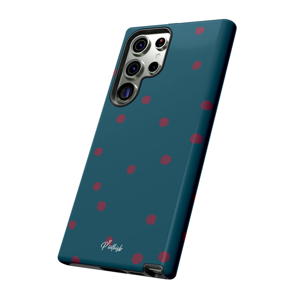 Teal & Burgundy Polka Dot Tough Phone Case