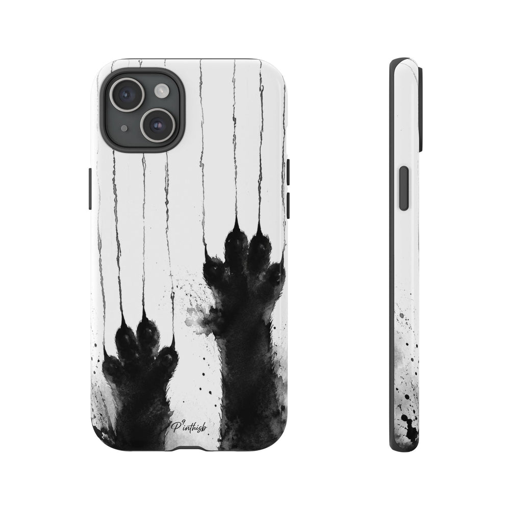 Black Ink Paw Print Tough Case
