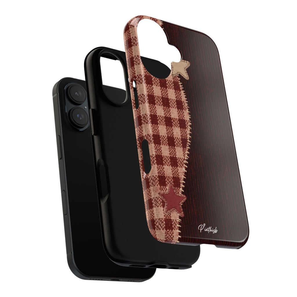 Rustic Plaid Stars Phone Case