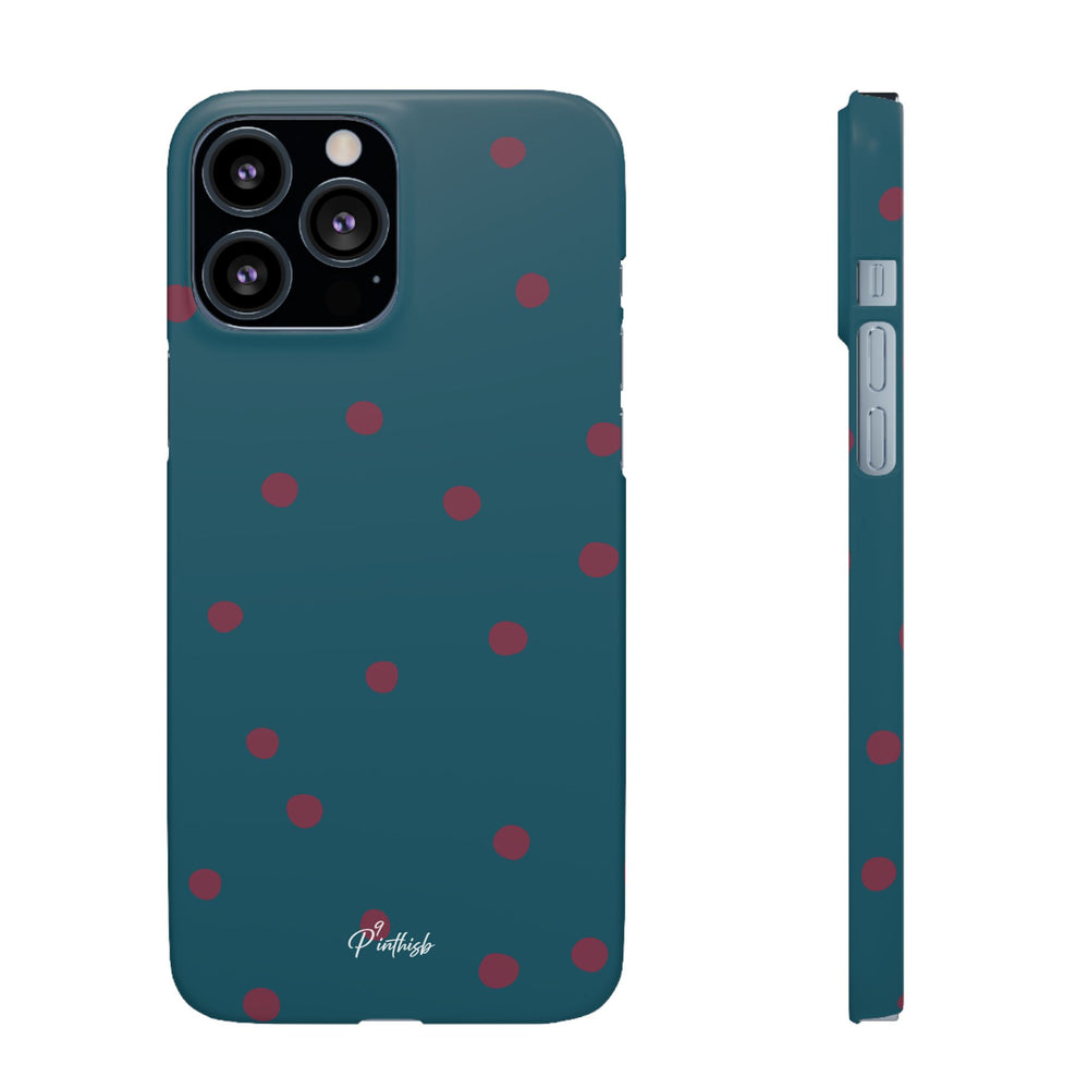 Teal & Burgundy Polka Dot Snap Phone Case