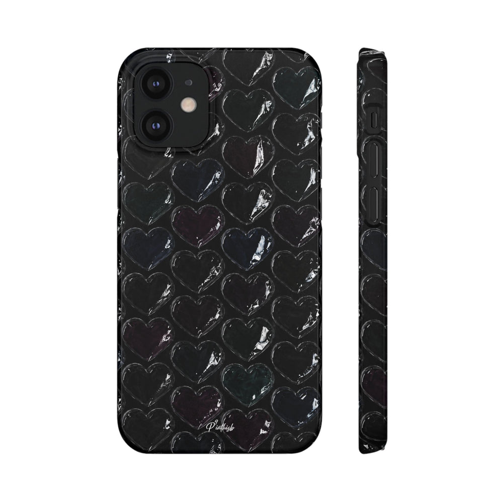 Black Pop Hearts Snap Case
