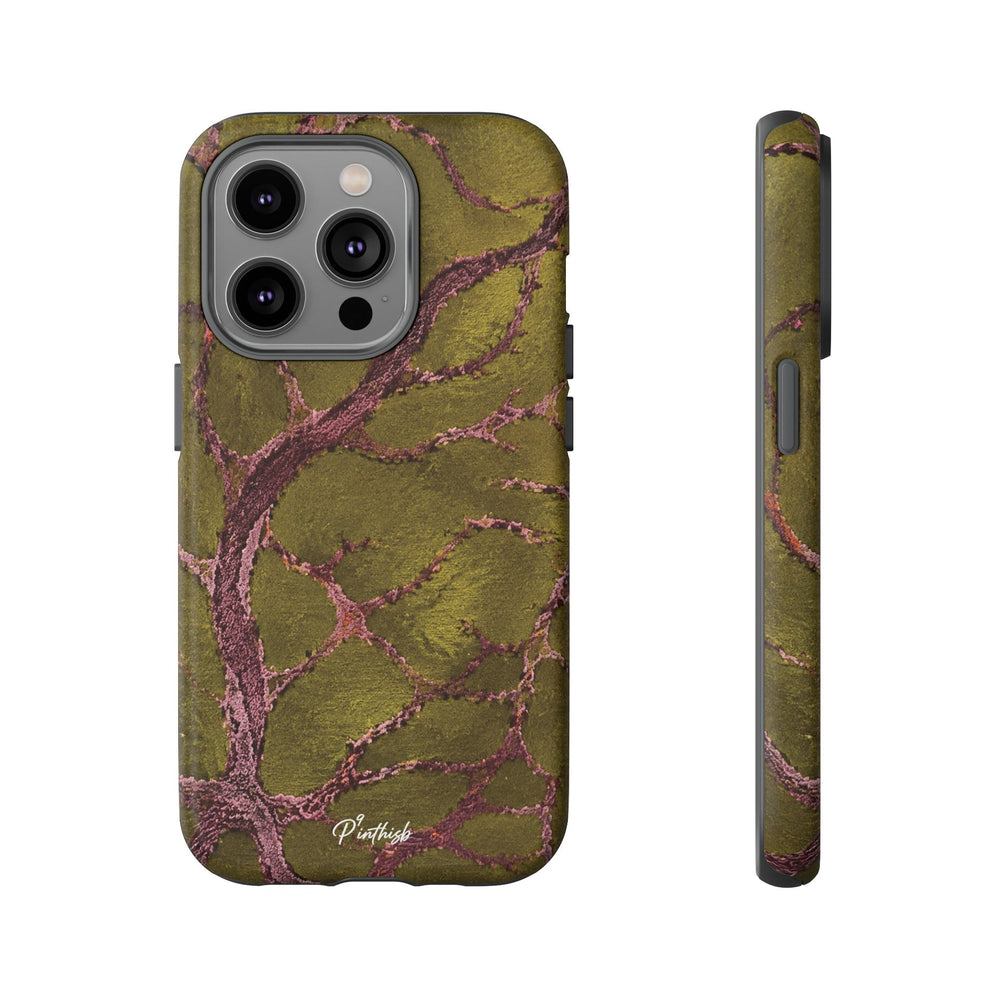 Olive & Rose Gold Tree Pattern Phone Case