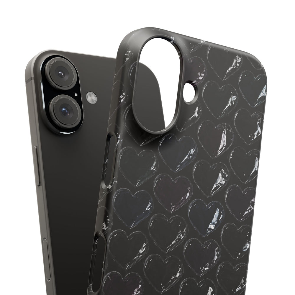 Black Pop Hearts Snap Case
