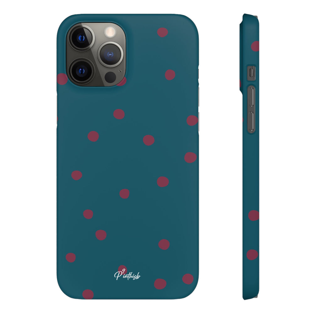 Teal & Burgundy Polka Dot Snap Phone Case