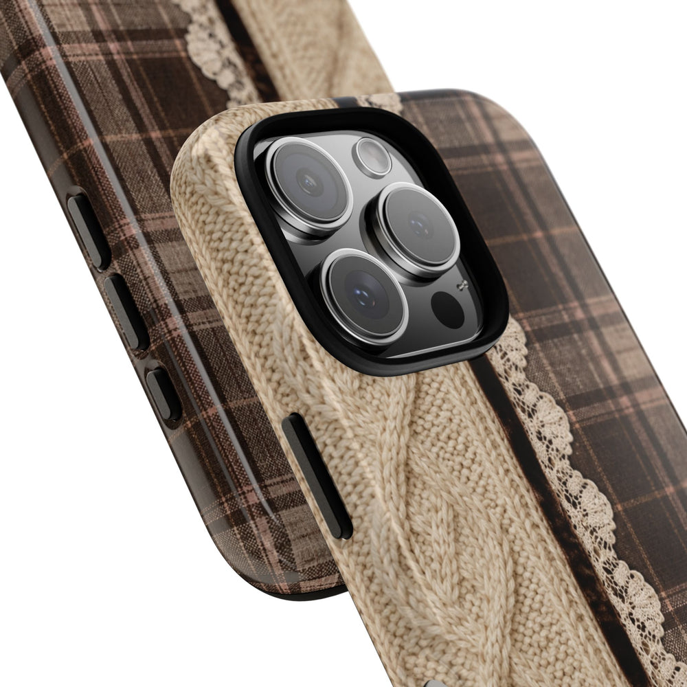 Cozy Plaid Knit Tough Phone Case