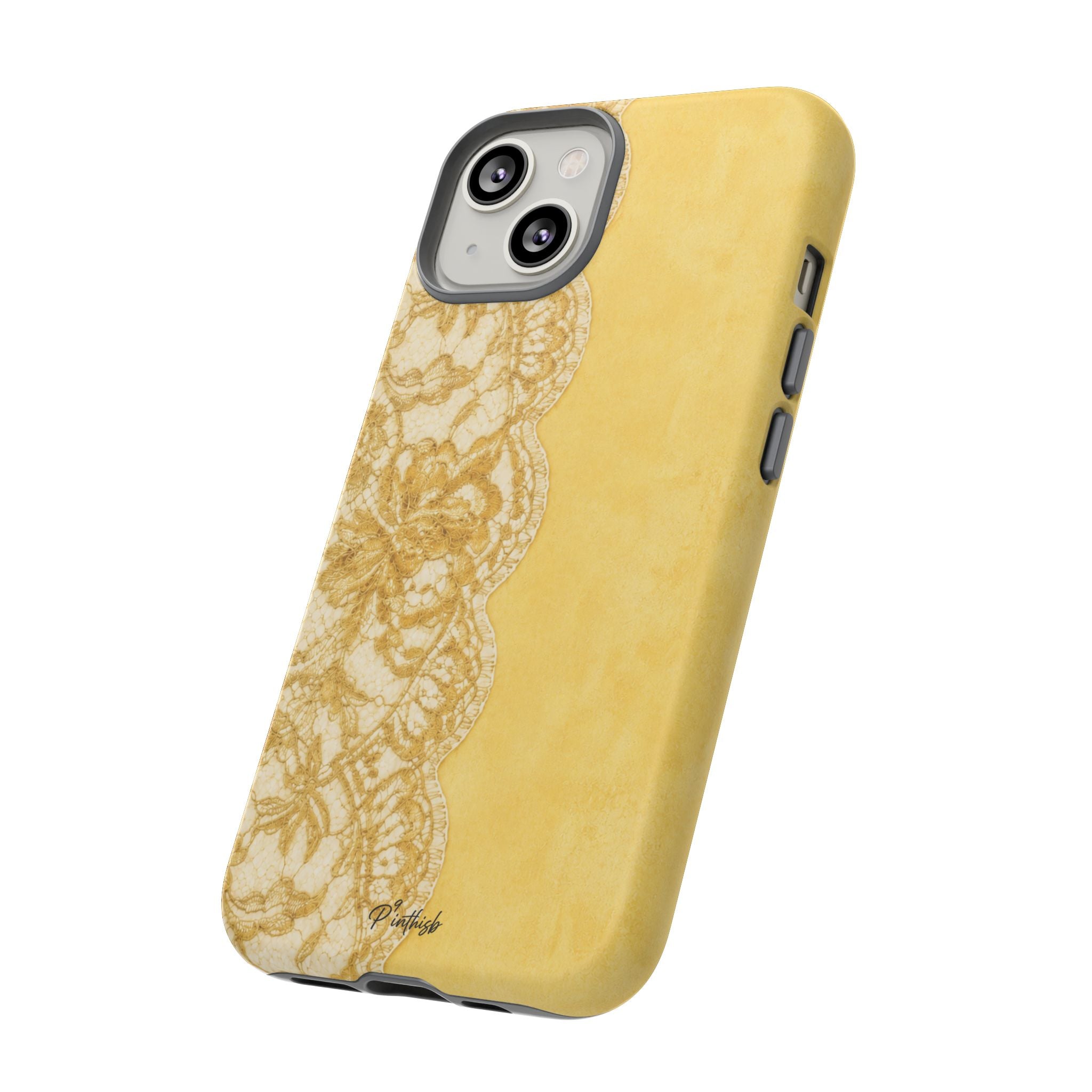 Yellow Vintage Lace Tough Case