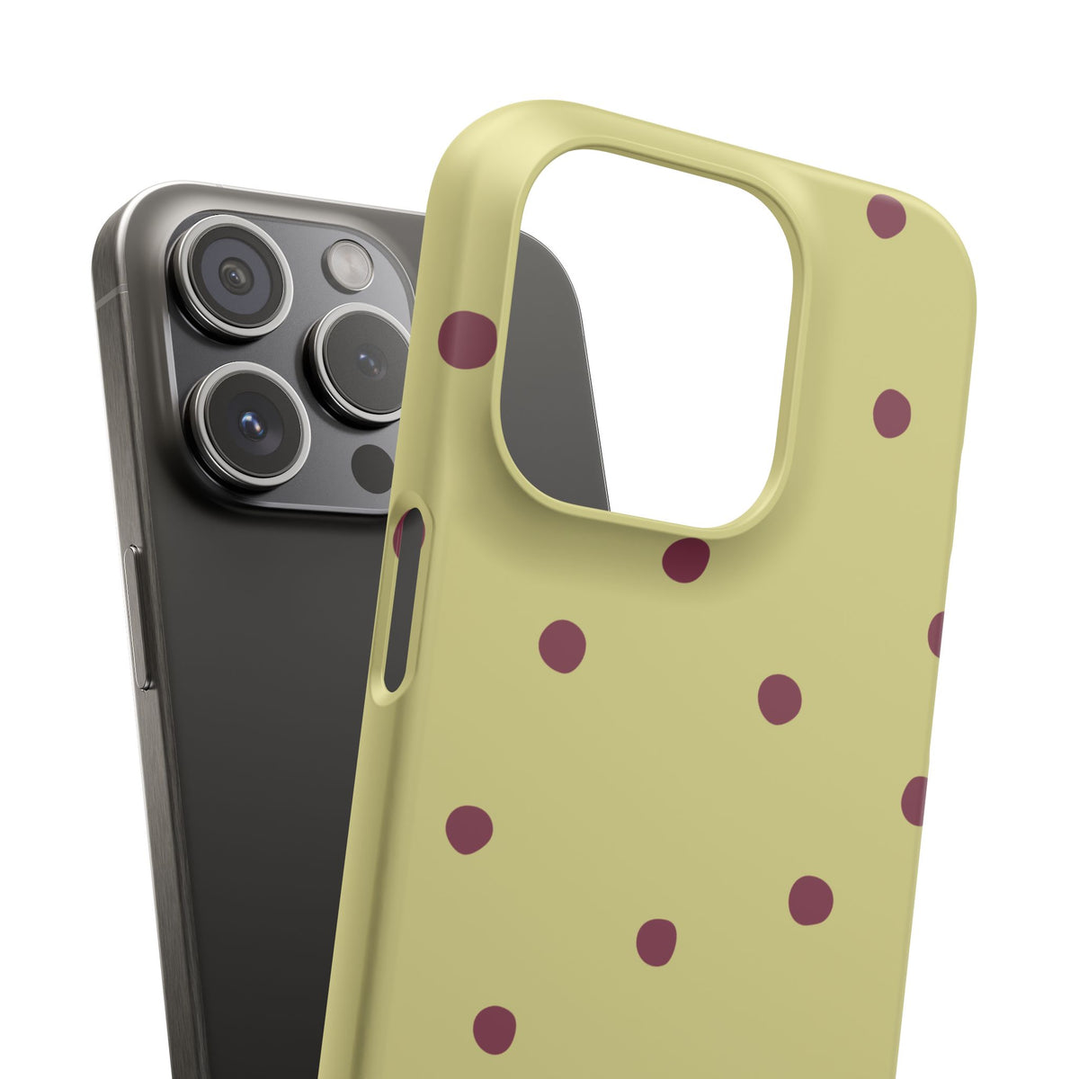 Yellow & Burgundy Polka Dot Snap Phone Case
